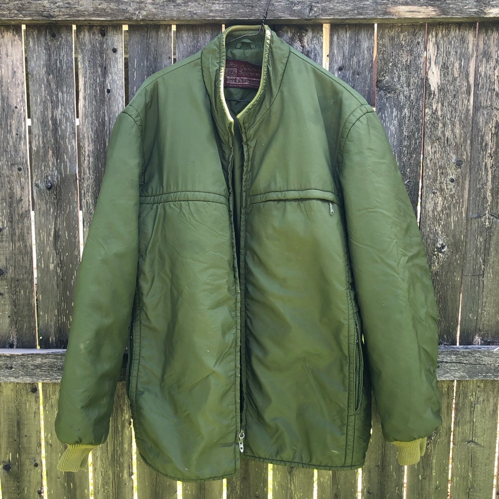 Vintage oakbrook sportswear Sears Olive Green Bomber Jacket